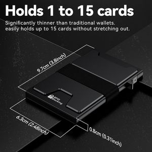 Furid Smart Card <b>Wallet</b> for Men Slim <b>RFID</b> <b>Blocking</b> Metal <b>Wallet</b> with 11 Card Holder Pop Front Pocket Design - Product Image 3