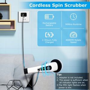 Elettrico spinning Scrubber Cordless ricaricabile 1 pz spazzola telescopica per bagno vasca piastrelle pavimento 8 teste sostituibili 2 - Product Image 5