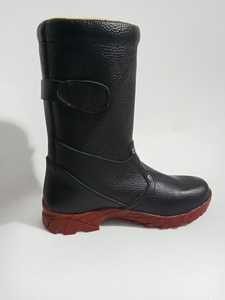 Botas Negras a Media Pantorrilla, Botas de Motocicleta de Cuero Original, Resistentes al Agua, Zapatos de Motocicleta Todoterreno - Product Image 5