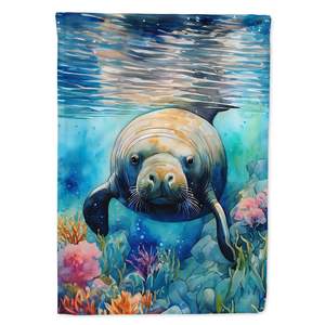 Multicolor Manatee Garden <b>Flag</b> Decorative Mailbox & Yard <b>Flag</b> for Patio Artwork for Flower Beds & Yard Garden Size - Product Image 1