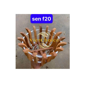 Cesta de madera artesanal para plantar orquídeas, diámetro 20 cm, maceta de madera maciza con acabado liso para plantas verdes de interior. - Product Image 1