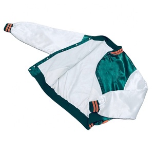 เสื้อแจ็คเก็ตบาสเก็ตบอล Letterman คุณภาพสูง ปักโลโก้ตามสั่ง งานปักอย่างดี เสื้อแจ็คเก็ต Varsity ผ้าซาติน สวมใส่สบาย เหมาะสำหรับกิจกรรมกลางแจ้ง - Product Image 2