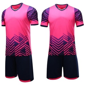 Hot Selling Custom Printed V-neck Short Sleeve Buckle Closure Quick Dry 100% Polyester Men's Soccer Jersey Football Kit - Product Image 6
