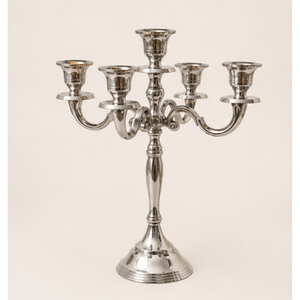 Wholesale 5 Arm Aluminum Metal Candelabra <b>Silver</b> Candle Holder <b>Candlestick</b> Stand for Wedding Table Centerpiece and Home Decor - Product Image 3