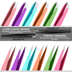 Pince à épiler professionnelle rose pour greffe de cils, en acier inoxydable biseauté, haute précision, ensemble complet d'outils pour extensions de cils - Product Image 5
