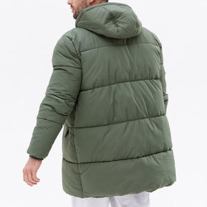 Hooded Canvas Puffer <b>Jacket</b> 100% Polyester Coated Breathable Outdoor Winter Men's Front Pocket Zipper Closure Casual - Product Image 4