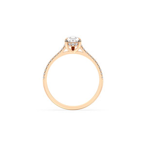 Bague de fiançailles REYES au design classique, diamant de laboratoire HPHT CVD taille poire 1,15 carat, en or massif 14 carats, bijoux certifiés IGI - Product Image 5