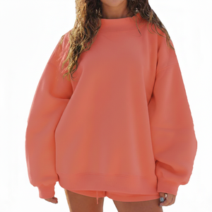 Sweat-shirt brodé en molleton surdimensionné, style streetwear hivernal, respirant, en tissu tricoté, doublé, avec logo frontal, col montant, pour le printemps - Product Image 6