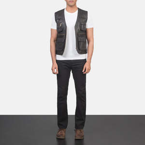 Chaleco de Cuero Personalizado para Hombre, Estilo Motero, Sin Mangas, Casual, de Cuero Genuino, Ropa Exterior de Moda, Venta al Por Mayor - Product Image 6
