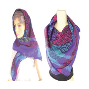 Écharpe carrée épaisse pour femme, style arabe, tactique, du désert, foulard, shemagh, keffiyeh, arafat, à motifs floraux, personnalisable, 100% coton, pour l'été et l'extérieur - Product Image 1