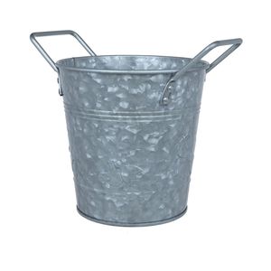 Fresh Arrival Multi-Purpose Vintage Farmhouse Style <b>Chrome</b> Plated Galvanized Iron Flower Pot Vase Buckets Storage - Product Image 1