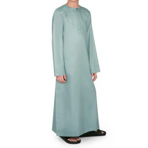 Abaya Caftán Musulmán para Niños y Hombres, Hecho en Pakistán, Estilo Medio Oriente, Cuello en V, Árabe, Marroquí, Islámico, Tallas Grandes, Transpirable - Product Image 1