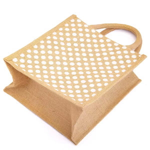 Pinnacle Bharat Printed Eco Jute Tote <b>Bag</b> Zipper Closure <b>Medium</b> Size Long Handles Cheerful Design Eco-Friendly for Shopping - Product Image 2