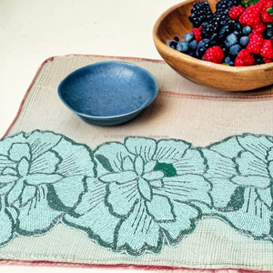 36\" Luxury Custom Floral Design Dining Table Runner High Quality Cotton Hand Beaded Glass Beads Low Price Home Christmas Decor - Product Image 6