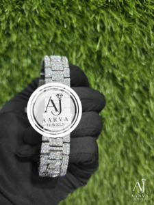 AARVA JEWELS นาฬิกาผู้หญิงหรูหราประดับอัญมณีรูปสี่เหลี่ยมผืนผ้า สายสแตนเลสและสายซิลิโคน ขนาด 27 มม. ระบบอนาล็อก ควอตซ์ นาฬิกาแฟชั่น - Product Image 5