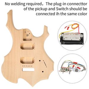 Kit Chitarra Elettrica Fai-da-te Stile Fiamma 6 Corde con Corpo in Mogano, Manico in Acero e Accessori - Product Image 3