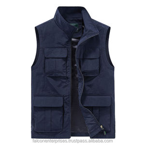 Chaleco de algodón con bolsillos grandes de color liso, estilo retro urbano, chaqueta acolchada para exteriores, top sin mangas con cuello alto funcional. - Product Image 1
