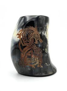 Tasses en corne de qualité supérieure, tasses à boire rustiques naturelles pour la cuisine, la maison, le bar, le restaurant, le camping, les voyages et les occasions traditionnelles - Product Image 2
