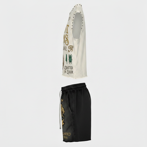 Mythic Studios Ancient Realms Royal Lineage Sleeveless <b>Crop</b> <b>Top</b> & Chimera Elite Shorts <b>Set</b> Streetwear Unisex Adult Summer - Product Image 6