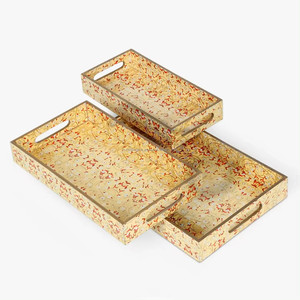 Bandeja de servicio de madera natural hecha a mano al por mayor, plato de comida en forma de rectángulo, plato de servicio personalizado decorativo para el hogar para comida - Product Image 3