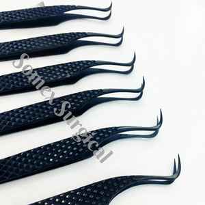 แหนบต่อขนตาคุณภาพสูง รับทำโลโก้ แหนบดำพลาสม่าสำหรับต่อขนตาแบบวอลลุ่ม - Product Image 4