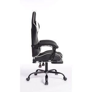 Sedia da Gaming DEEPfurniture E Sports Bianca, Comoda e Sicura in Materiale PU, Sedile da Auto con Spugna Sagomata e Funzioni Massaggianti - Product Image 4