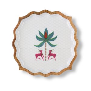 Elegant Square Serving <b>Platter</b> with Sticker Printed Kitchenware Eco Friendly Premium Natural Serving Decor Multipurpose - Product Image 1
