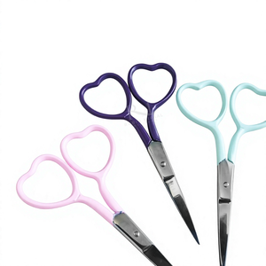Super Septembre : Ciseaux de manucure professionnels en acier inoxydable, pointe mate personnalisable, 3 poudres colorées différentes, forme cœur, ultra-affûtés - Product Image 1