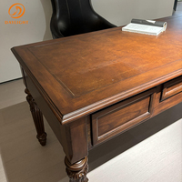 Meja Tulis Kayu Solid Klasik Gaya Eropa Vintage, Dapat Disesuaikan, Set Furnitur Hotel Villa, Desain Antik untuk Kantor, Meja Belajar