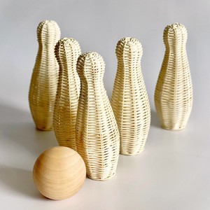 Jouets de sport naturels pour tout-petits, très demandés, combo de jeu de bowling en rotin pour enfants, jeux intérieurs et extérieurs - Product Image 3