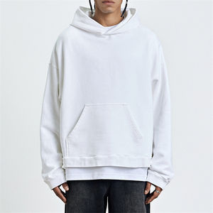 Sweat-shirt à capuche unisexe brodé en molleton épais à épaules tombantes sans cordon - Product Image 1