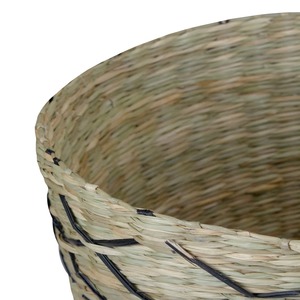 Natural Brown and Black Woven Lattice Seagrass <b>Basket</b> Handmade <b>Storage</b> <b>Basket</b> Wholesale eco-friendly Made in Vietnam - Product Image 6