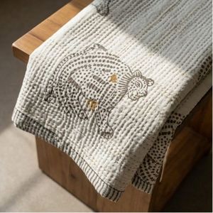Natural Cotton Sanganer Kantha Queen Size <b>Throws</b> Hand Block Printed <b>Large</b> Width Handmade Indian Quilt Bedding Home Textile - Product Image 6
