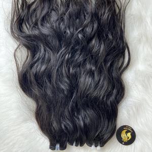 Extensions de cheveux humains vierges vietnamiens ondulés naturels, non Remy, provenant d'un seul donneur, sans mélange, sans silicone, sans traitement chimique, cuticules alignées - Product Image 2