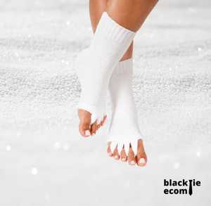 BLACKTIE BKT 1072 Organic Ribbed <b>Toe</b> Separation <b>Socks</b> Black Breathable Cotton Yoga Pilates Footwear - Product Image 5