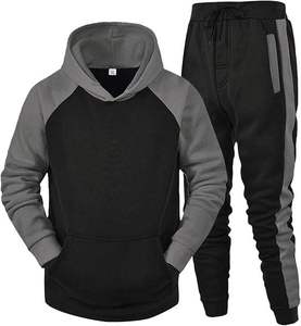 Survêtement à capuche pour homme, imprimé points rouges et noirs, coupe droite, longueur intégrale, respirant, style sportif, poches latérales, en polyester, pour l'automne - Product Image 2