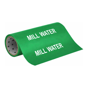 Marqueur de tuyau flexible Brady Mill Water pour les conduites d'eau de refroidissement industrielles - Product Image 1