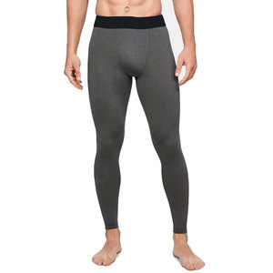 Leggings de compression pour homme, gris uni, en spandex et polyester, taille élastique, pantalon de compression - Product Image 4