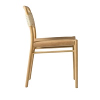 Los muebles de silla de restaurante de madera minimalista contemporánea con asientos de espuma premium y cuerda tejida dan una impresión lujosa