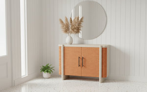 Modern 2 Door Solid Oak Sideboard Cabinet <b>for</b> Living Room-Water Resistant <b>Storage</b> with Minimalist Design - Product Image 2