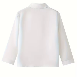 Unisex POLO <b>Cardigan</b> Shirt High School Uniform College Style POLO Collar Long-Sleeved Open Button 100% Cotton <b>Spring</b> Autumn Easy - Product Image 2