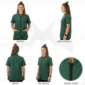 Overol de Trabajo Unisex Verde de Manga Corta, Impermeable, con Protección Contra Agujas, Fusión Sin Costuras, con Bolsillos Delanteros, Transpirable, de Poliéster - Product Image 6