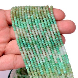 Cuentas facetadas de crisoprasa de 3mm-4mm, cuentas sueltas de crisoprasa natural multicolor verde, piedras semipreciosas para la fabricación de joyería. - Product Image 4