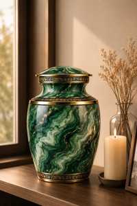 Custom Marble Aluminum Cremation Urn Engraved Memorial Keepsake <b>Casket</b> <b>for</b> Adult <b>Ashes</b> Custom Commemoration Uzair Handicrafts - Product Image 4