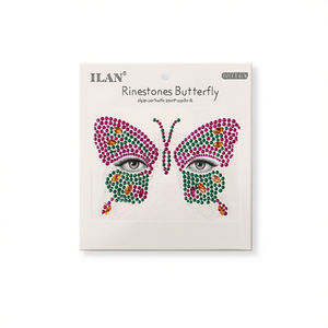 Adesivi per il Viso con Strass Ilan, Design a Farfalla, Glitter Scintillante per Trucco e Decorazione Festa - Product Image 1