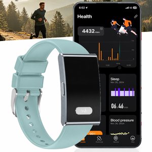 ODM OEM ETQ17 Tracker d'activité sans écran, surveillance automatique ECG HRV, suivi du sommeil, SpO2, tension artérielle, température, stress, étanche IP68, bracelet connecté Android iOS - Product Image 1