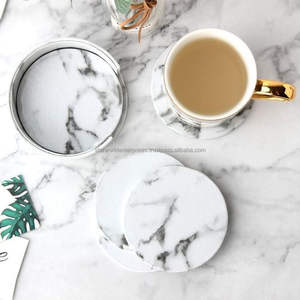 ที่รองแก้วหินอ่อนถาดไม้อะคาเซียที่รองแก้วไม้สำหรับดื่มกาแฟชาเบียร์โลโก้ตามสั่ง - Product Image 1