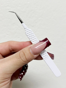Pinzas Profesionales de Acero Inoxidable Antiestáticas en Rosa y Blanco para Extensión de Pestañas, Pinzas Rectas para Maquillaje - Product Image 1