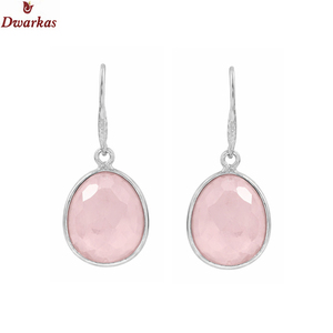 ต่างหูเงินแท้ 92.5 ดีไซน์โรสควอตซ์คุณภาพเยี่ยมสำหรับสาวๆ - สไตล์ศาสนา ของขวัญงานแต่งงานสำหรับทุกคน - Product Image 2