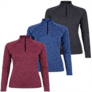 Custom <b>Half</b> <b>Zip</b> Loose Solid Color Fleece <b>Sweatshirt</b> <b>Women</b> Quarter <b>Zip</b> Oversized Drop Shoulder Pullover <b>half</b> <b>zip</b> <b>Sweatshirt</b> - Product Image 4